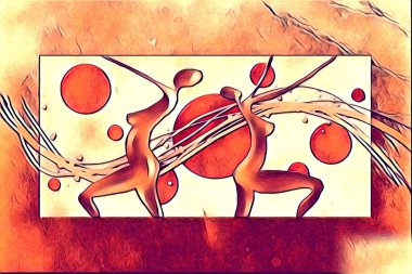 soyut renk tasarımı resim çizimi eskiz retro vintage