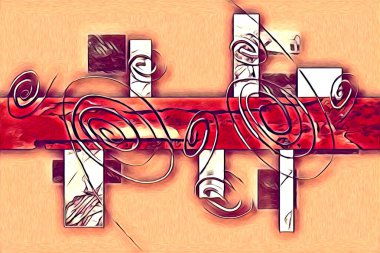 soyut renk tasarımı resim çizimi eskiz retro vintage