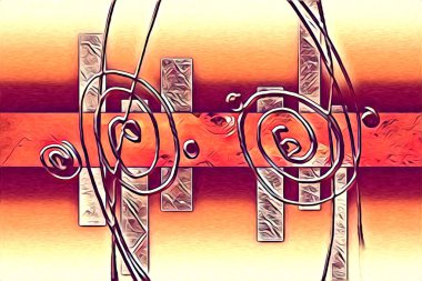 soyut renk tasarımı resim çizimi eskiz retro vintage