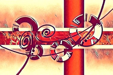 soyut renk tasarımı resim çizimi eskiz retro vintage