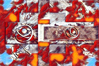 soyut renk tasarımı resim çizimi eskiz retro vintage