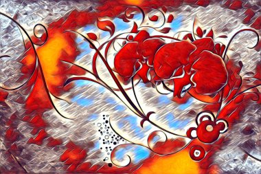 soyut renk tasarımı resim çizimi eskiz retro vintage