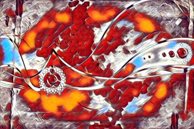 soyut renk tasarımı resim çizimi eskiz retro vintage