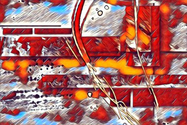 soyut renk tasarımı resim çizimi eskiz retro vintage