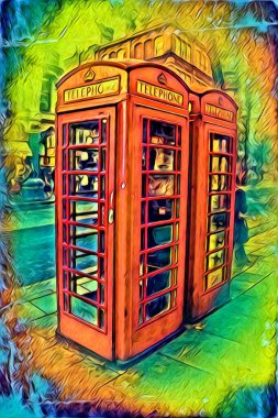 Londra sanat tasarımı çizimi çizimi eğlenceli tasarım antika retro