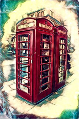 Londra sanat tasarımı çizimi çizimi eğlenceli tasarım antika retro