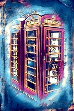 Londra sanat tasarımı çizimi çizimi eğlenceli tasarım antika retro