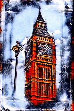 Londra sanat tasarımı çizimi çizimi eğlenceli tasarım antika retro