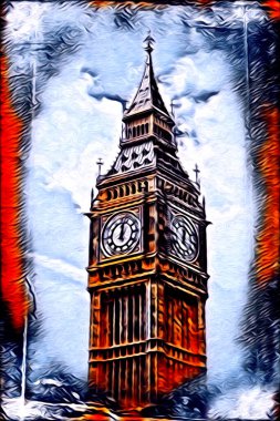 Londra sanat tasarımı çizimi çizimi eğlenceli tasarım antika retro