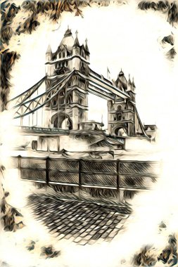 Londra sanat tasarımı çizimi çizimi eğlenceli tasarım antika retro