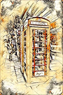 Londra sanat tasarımı çizimi çizimi eğlenceli tasarım antika retro