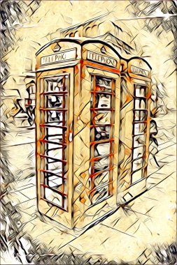 Londra sanat tasarımı çizimi çizimi eğlenceli tasarım antika retro