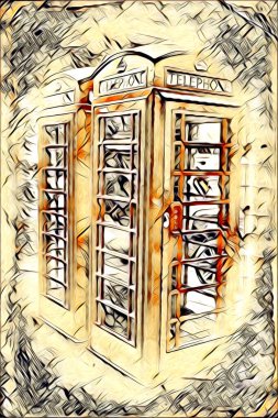 Londra sanat tasarımı çizimi çizimi eğlenceli tasarım antika retro