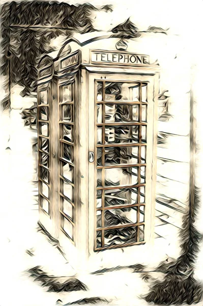 Londres Arte Desenho Esboço Ilustração Diversão Design Vintage Retro — Fotografia de Stock