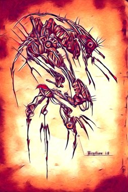 Sibernetik imgelemler gelecekteki dünyada gelecekteki metalik bilim kurgu erkek insansı sayborgun resimleridir.