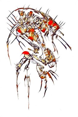 Sibernetik imgelemler gelecekteki dünyada gelecekteki metalik bilim kurgu erkek insansı sayborgun resimleridir.