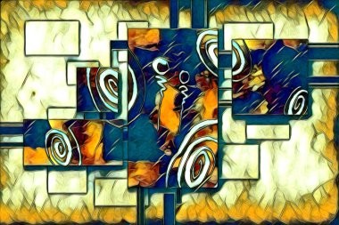 soyut renk tasarımı resim çizimi eskiz retro vintage