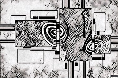 soyut renk tasarımı resim çizimi eskiz retro vintage