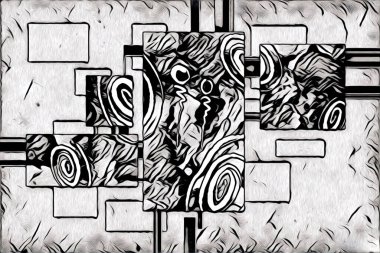 soyut renk tasarımı resim çizimi eskiz retro vintage