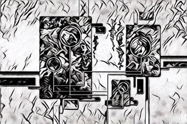 soyut renk tasarımı resim çizimi eskiz retro vintage