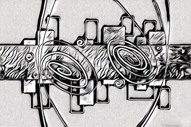 soyut renk tasarımı resim çizimi eskiz retro vintage