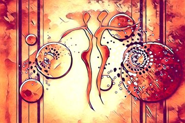 Afrikalı etnik retro vintage çizim çizimi