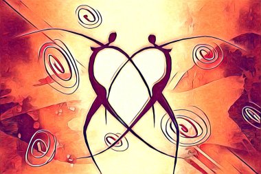 Afrikalı etnik retro vintage çizim çizimi