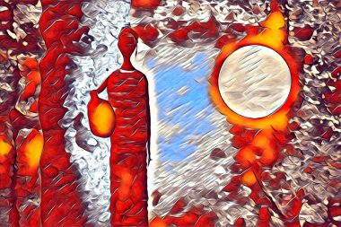 Afrikalı etnik retro vintage çizim çizimi