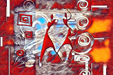 Afrikalı etnik retro vintage çizim çizimi