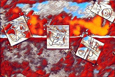 soyut renk tasarımı resim çizimi eskiz retro vintage