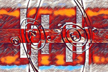 soyut renk tasarımı resim çizimi eskiz retro vintage