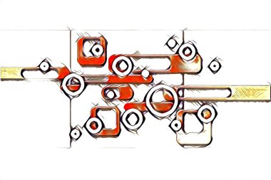 soyut renk tasarımı resim çizimi eskiz retro vintage