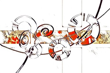 soyut renk tasarımı resim çizimi eskiz retro vintage