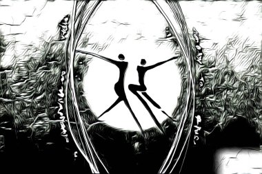 soyut renk tasarımı resim çizimi eskiz retro vintage