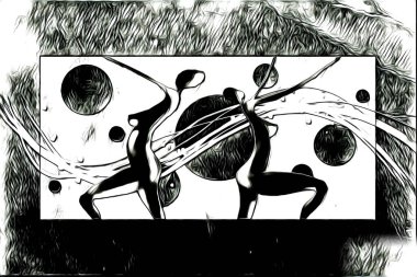 soyut renk tasarımı resim çizimi eskiz retro vintage