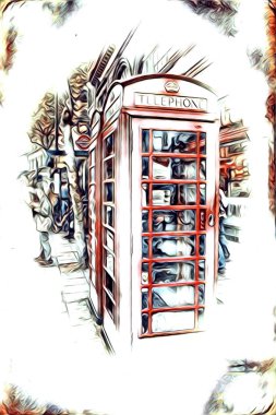 Londra sanat tasarımı çizimi çizimi eğlenceli tasarım antika retro