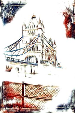 Londra sanat tasarımı çizimi çizimi eğlenceli tasarım antika retro