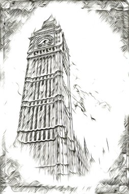 Londra sanat tasarımı çizimi çizimi eğlenceli tasarım antika retro