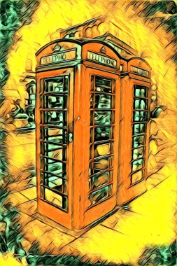 Londra sanat tasarımı çizimi çizimi eğlenceli tasarım antika retro