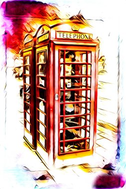 Londra sanat tasarımı çizimi çizimi eğlenceli tasarım antika retro