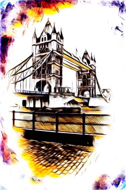 Londra sanat tasarımı çizimi çizimi eğlenceli tasarım antika retro