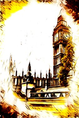 Londra sanat tasarımı çizimi çizimi eğlenceli tasarım antika retro