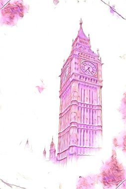 Londra sanat tasarımı çizimi çizimi eğlenceli tasarım antika retro