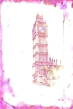 Londra sanat tasarımı çizimi çizimi eğlenceli tasarım antika retro