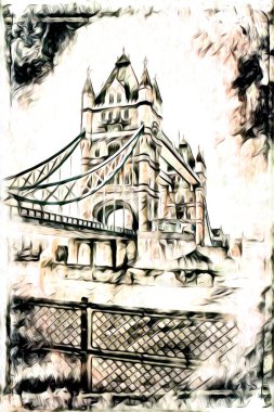 Londra sanat tasarımı çizimi çizimi eğlenceli tasarım antika retro