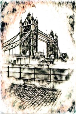 Londra sanat tasarımı çizimi çizimi eğlenceli tasarım antika retro