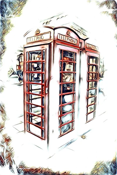 Londen Kunst Tekening Schets Illustratie Leuk Ontwerp Vintage Retro — Stockfoto