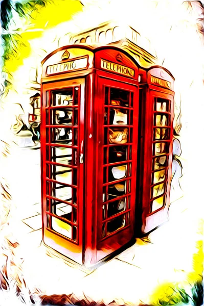 Londres Arte Desenho Esboço Ilustração Diversão Design Vintage Retro — Fotografia de Stock