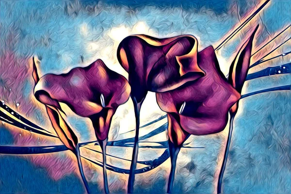 Szüreti Háttér Művészet Illusztráció Virág Festészet — Stock Fotó