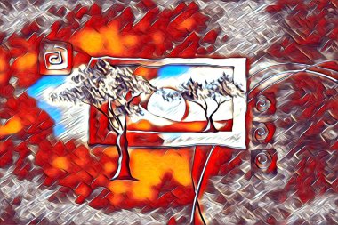 Afrikalı etnik retro vintage çizim çizimi